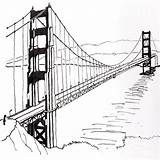 Bridge Drawing Golden Suspension Line San Francisco Sketch Gate Simple Tower Truss State Warriors Arch Sketches Caesar Julius Grandma Getdrawings sketch template
