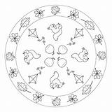 Mandala Mandalas Aquiloni Foglie Autunnali Scoiattoli Fee Kites Squirrels Kigaportal Ausmalbilder sketch template