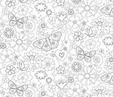 Coloring Book Fabric Wallpaper Floral Spoonflower Choose Board sketch template