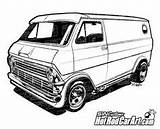 Econoline Clipart 1974 Van Ford Hot Custom Vans Car Clip Drawings Cars Rod Coloring Pages Rods Drawing Vintage Automotive Truck sketch template