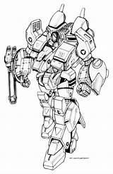 Macross Robotech Golem Battloid sketch template