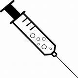 Syringe Hypodermic Injection sketch template