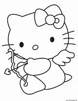 Coloring Hello Kitty Valentine Cupid Pages Printable sketch template