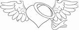 Heart Wings Angel Hearts Coloring Pages Drawing Draw Drawings Easy Cool Step Halo Printable Sheets Simple Wing Adults Clipart Cliparts sketch template