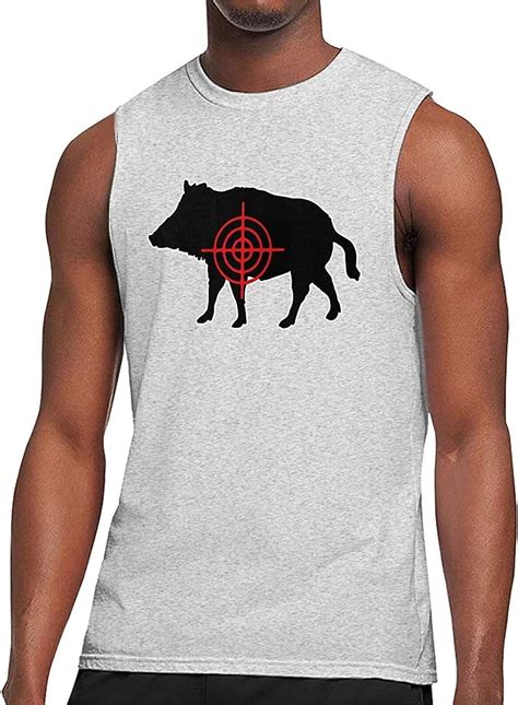 wild boar hunting sleeveless  shirt top cotton gym muscle mens tee amazonca clothing