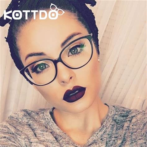 Kottdo Fashion Women Cat Eye Eyeglasses Frame Men Optical