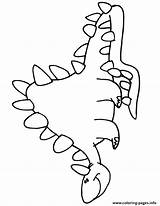 Coloring Dinosaur Stegosaurus Pages Printable Cartoon Smiling sketch template