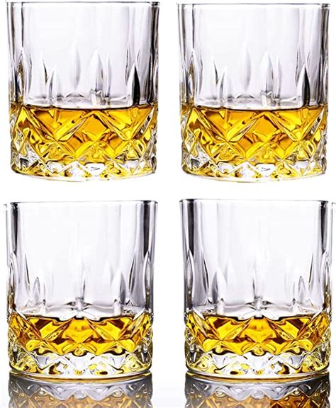 Glaskey Whiskey Glasses 8oz 10oz 11oz Rocks Glasses Set 4