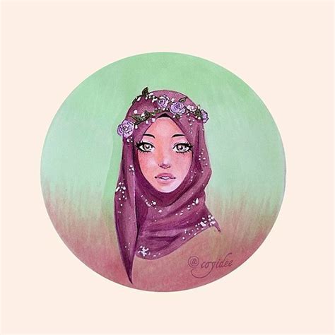 beautiful hijabi drawing illustration with markers by coyidee illustration hijab drawing art