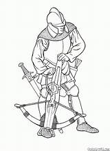 Disegni Cavalieri Soldati Guerre Guerriero Balestra sketch template