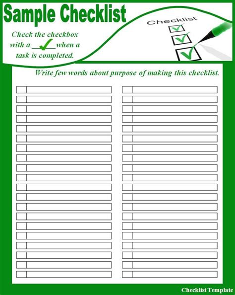checklist template  printable  holiday printables pinterest