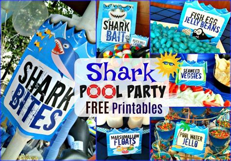 shark pool party  printables