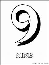 Coloring Nine Number Pages Numbers Fun sketch template