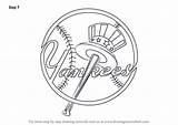 Yankees Logo York Draw Coloring Drawing Pages Step Mlb Template Tutorials Sports Templates Drawingtutorials101 sketch template