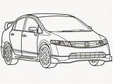 Pages Coloring Honda Civic Mazda Lexus Mitsubishi Template sketch template