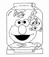 Elmo Coloring Sesame Street Pages Sheet Friends sketch template