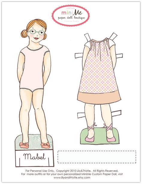 lily thistle meet mabel  printable paper doll