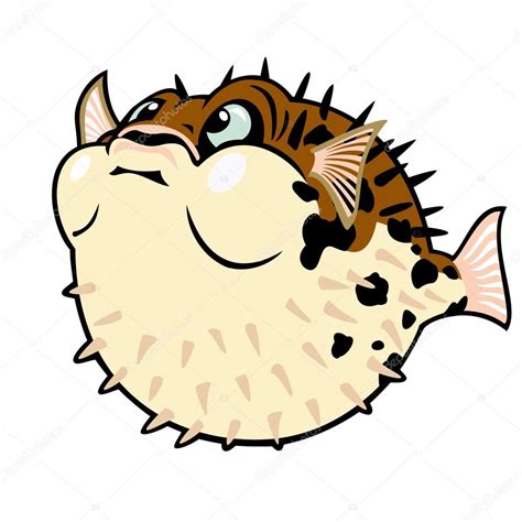 cartoon puffer fish stock vector  insima