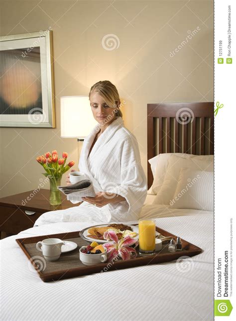 Woman With Hotel Room Service Royalty Free Stock Images
