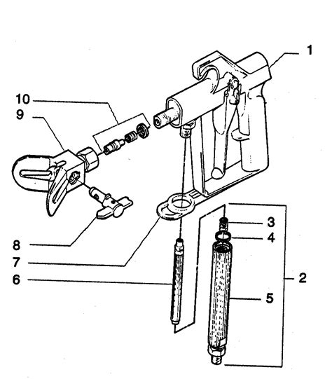 spray gun diagram parts list  model  wagner parts painting equipment parts