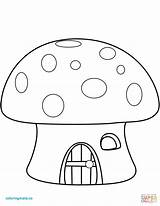Mushroom Coloring House Pages Printable Drawing Color Print Drawings Adults Dot Pa sketch template
