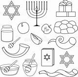 Rosh Hashanah Ebrei Shofar Simbolo Isolato Vettore Ebrea Tradizionale Capodanno Vacanze Ebraico Religione sketch template