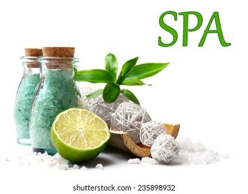 spa setting isolated  white stock photo  shutterstock