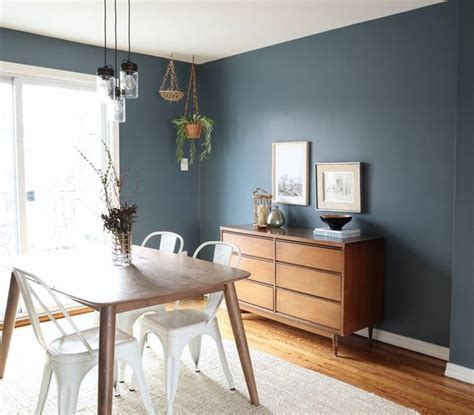 smoky blue color review  laura rugh rugh design   blue dining room walls dining