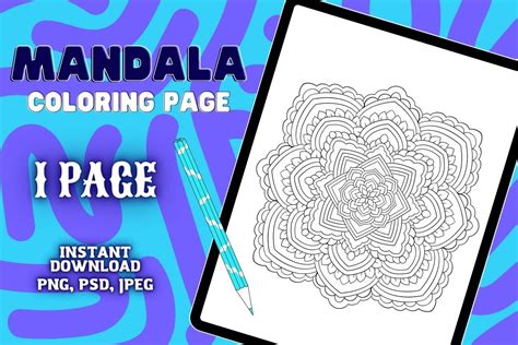 mandala coloring page  graphic  linestore creative fabrica
