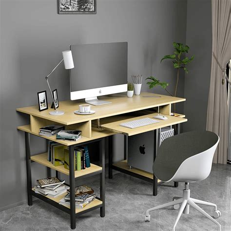 computer desk pc laptop table study writing home office workstation  shelves desks tables