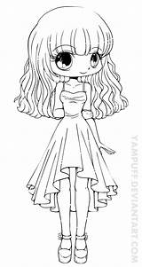 Coloring Chibi Pages Anime Cute Girls Girl Deviantart Printable Lineart Yampuff Colouring Animation Teej Commission People Kids Stamps Manga Body sketch template