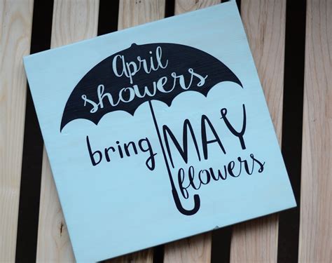 april showers bring  flowers solid wood painted sign spring