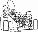 Simpsons Couch Dos Homer Wecoloringpage Coloringcity Família Sentada Malvorlagen Tudodesenhos Getcolorings Marge Mandalas Erwachsene Maggie sketch template