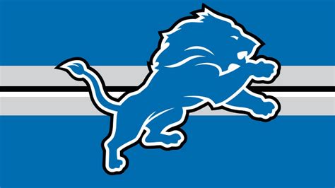detroit lions logo   blue  white striped background