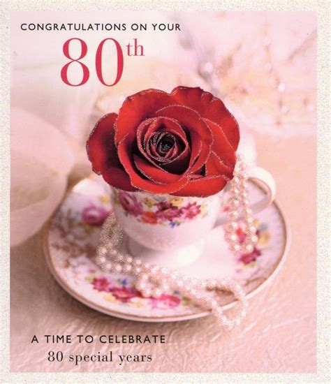 Happy 80th Birthday Greeting Card Cards Love Kates