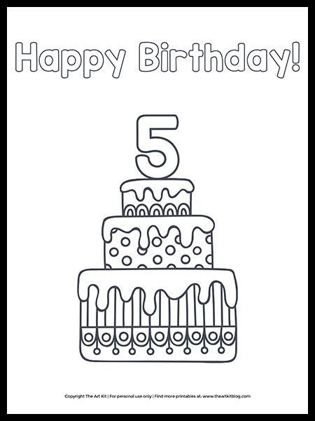 cute happy  birthday cake coloring page birthday coloring pages