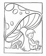 Coloring Pages Fantasy Fairy Pixie Mushroom Printable Kids Sheets Under Pixies Medieval Fairies Mushrooms Cartoon Color Elves Brownies Beings Mythical sketch template