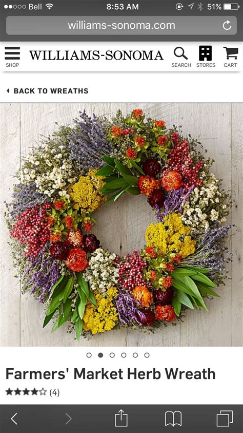 Williams Sonoma Wreath Herb Wreath Wreath Decor