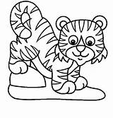Tiger Coloring Pages Preschool Kids Colouring Animals Color Printable Clipart Clipartbest Wild Cat Choose Board Animal sketch template