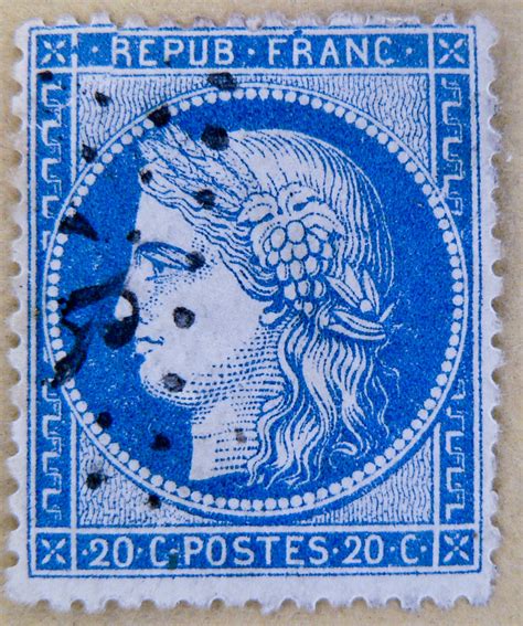 vintage french stamp france  ceres blue postes timbres flickr
