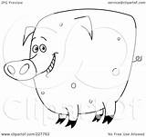 Pig Outline Coloring Happy Royalty Clipart Illustration Rf Yayayoyo sketch template