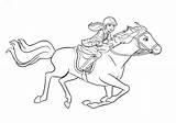 Barbie Horse Pages Coloring Running sketch template