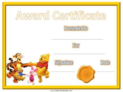 printable childrens certificates    kids certificate te