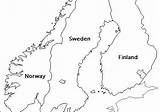 Map Scandinavia sketch template