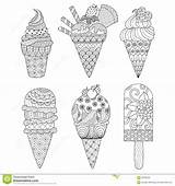 Coloring Ice Cream Pages Printable Zentangle Adult Mandalas Dibujos Para Books Colorear Colouring Sheets Mandala Book Detailed Cute Other Djur sketch template