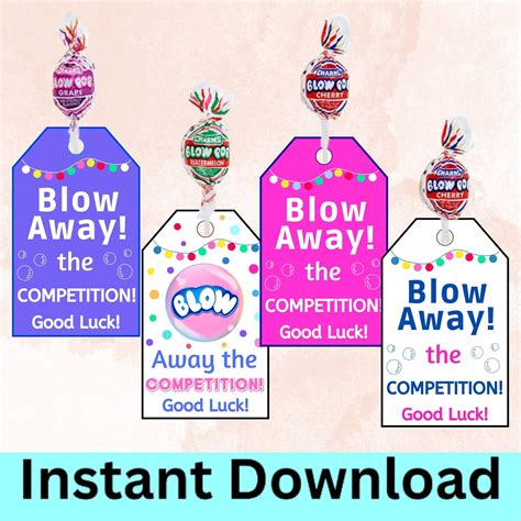 printable blow   competition good luck gift tag sports locker