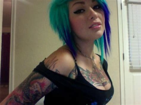 cute girl hair piercing tattoo image 169819 on
