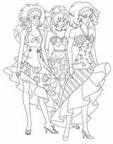 Coloring Fashion sketch template
