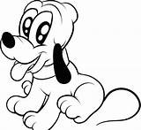 Baby Pluto Coloring Pages Mouse Disney Mickey Drawing Easy Draw Cartoon Step sketch template