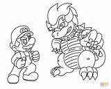 Coloring Bowser Mario Pages Vs Paper Printable Drawing sketch template